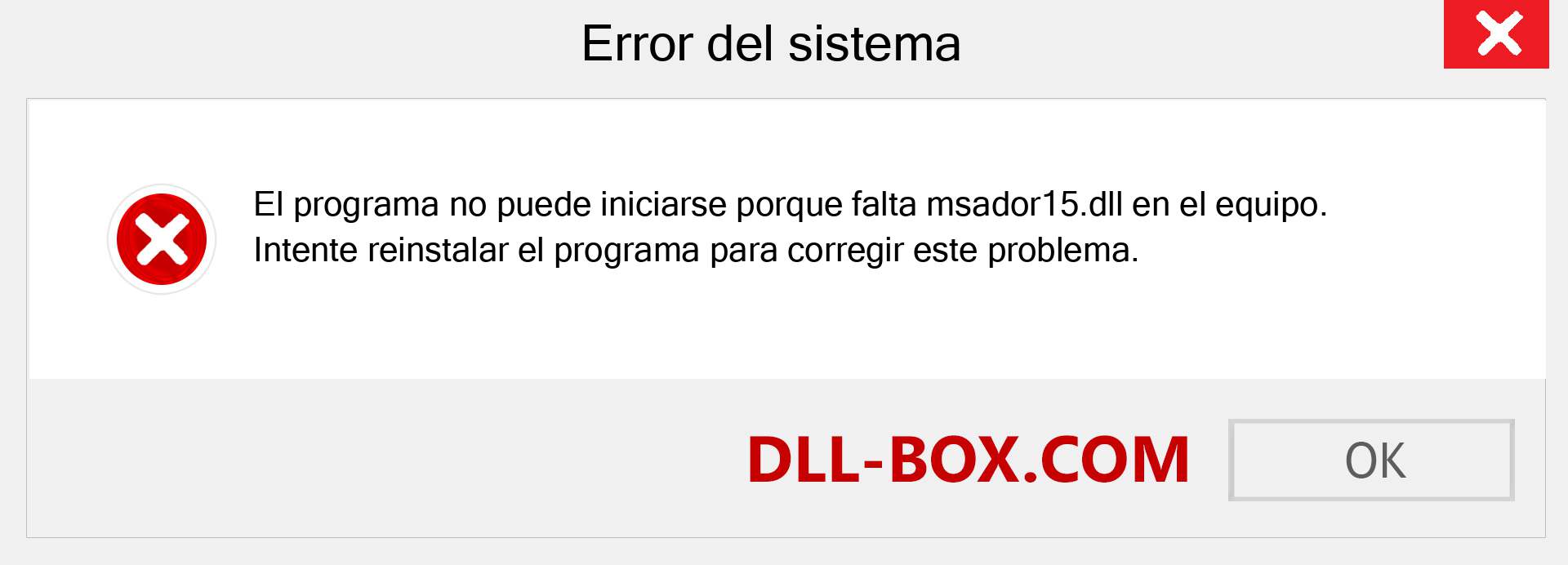 ¿Falta el archivo msador15.dll ?. Descargar para Windows 7, 8, 10 - Corregir msador15 dll Missing Error en Windows, fotos, imágenes