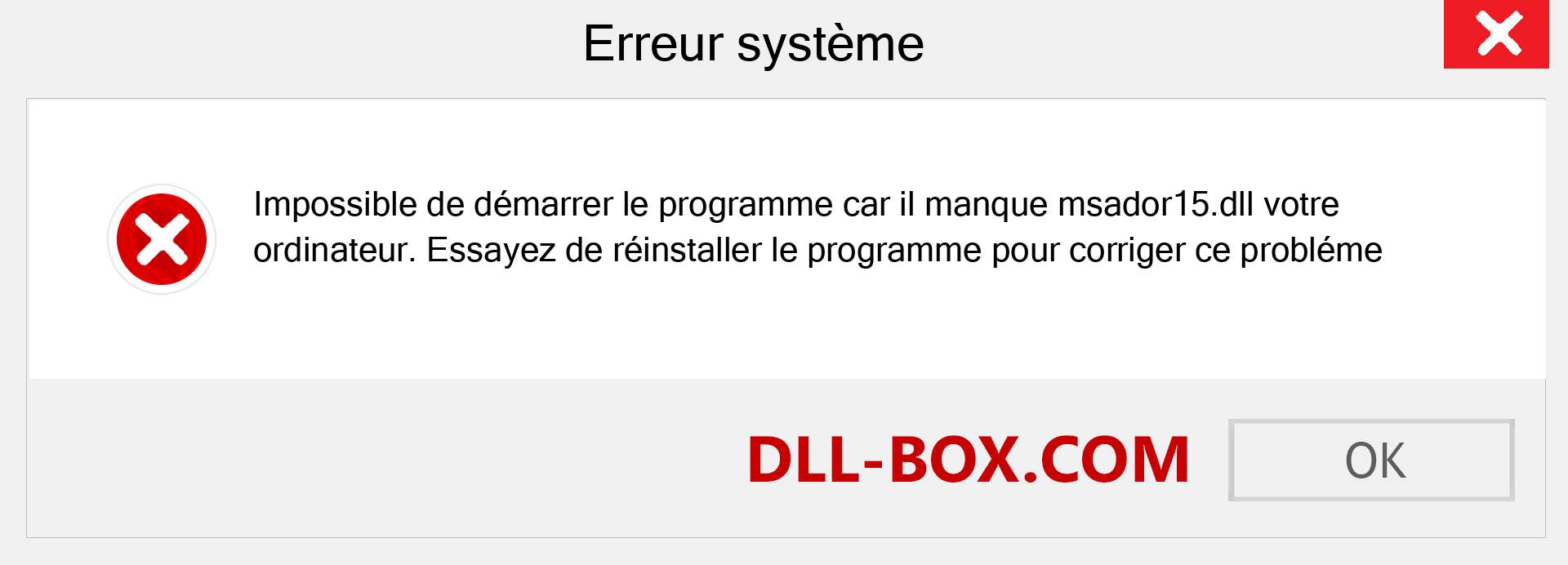 Le fichier msador15.dll est manquant ?. Télécharger pour Windows 7, 8, 10 - Correction de l'erreur manquante msador15 dll sur Windows, photos, images