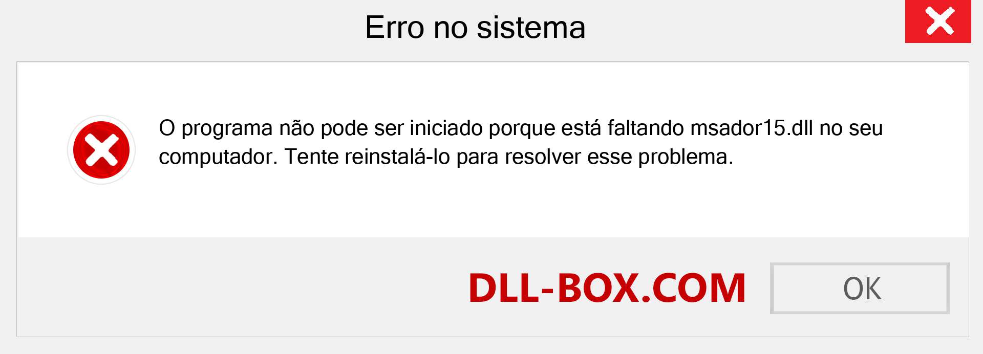 Arquivo msador15.dll ausente ?. Download para Windows 7, 8, 10 - Correção de erro ausente msador15 dll no Windows, fotos, imagens